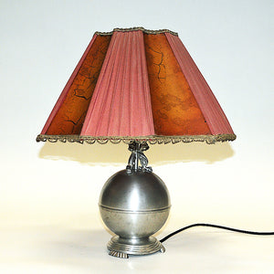 Swedish Art Deco pewter tablelamp by Tefa 1935