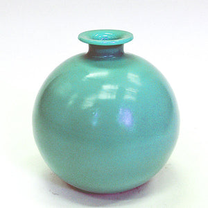 Green Flowerball glass vase by Harald Notini for Pukeberg, Sweden 1930s