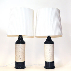 Italian large pair of Bitossi tablelamps B053 by Bergboms Sweden 1960s