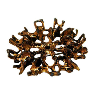 Bronze brooch with melted look by Studio Else & Paul- Norway 1970s