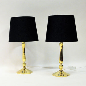 Classic Brass table lamp pair from Scandinavia 1950s