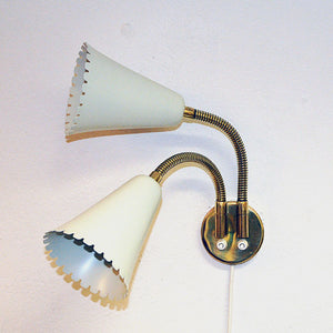 Swedish Brass and metal wall lamp model 8661 for Böhlmarks 1940s