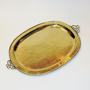 Lovely brass plate or tray with handles by E. Erickson 1930s Sweden