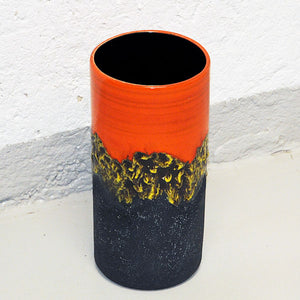 Orange Colorful Ceramic vintage vase West Germany 1970s