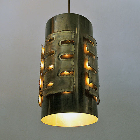 Danish Brutalist Brass cylinder pendants by Svend Aage Holm-Sørensen 1 –  NOMA Nordic