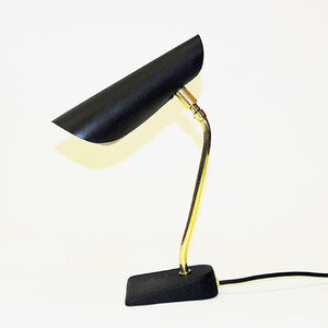 Black and classic coneshaped metal table lamp 1950s Sweden