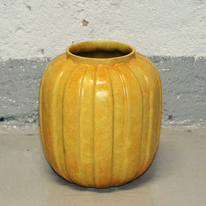 Yellow Ceramic vintage vase probably Upsala-Ekeby, Sweden 1940s