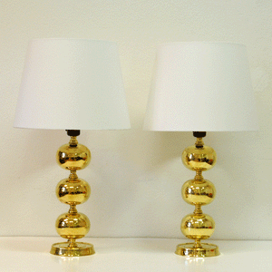 Swedish pair of Brass Table Lamps, 1960s
