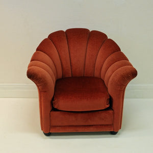 Powderpink velvet Shell chair L: 88 cm