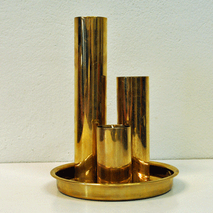 Norska Odel Brass Ljusstakar, 1960-tal, uppsättning av 3