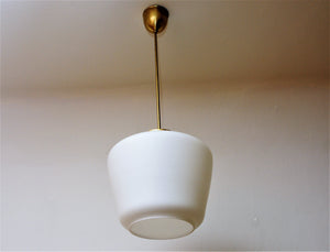 Pendant Lamp with white glass shade, Høvik Norway
