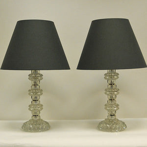Pair of vintage Glass Table Lamps from Kosta, Sweden 1960s