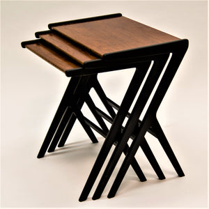 Insert table, black and teak - out of stock