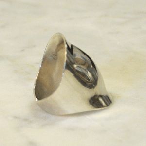 Sterling silverring with plate 1960s, Swedish