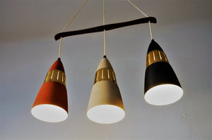 Ceilinglamp with three coneshaped shades