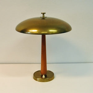 Brass and teak Tablelamp 1940`s  - Sweden