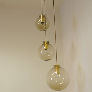 Hanging Pendant with three Glass domes of different sizes - Norwegian