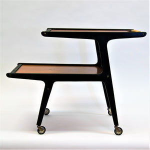 Roller tray, black and teak - out of stock