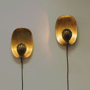 Pair of Brass Sconces by Lars Holmström for Arvik
