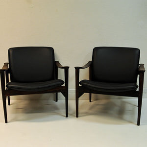 Pair of Lounge Chairs Rosewood 711 by Fredrik Kayser - Vatne Lenestolfabrikk 1960`s - Norway