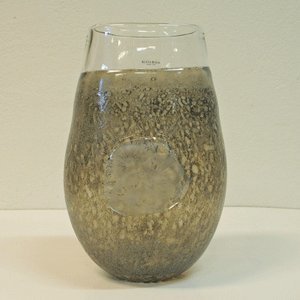 Vintage Fossil Art Glass Vase by Kjell Engman for Kosta Boda, Sweden