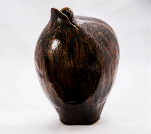 Brun keramik vas av Leif Heiberg Myrdam