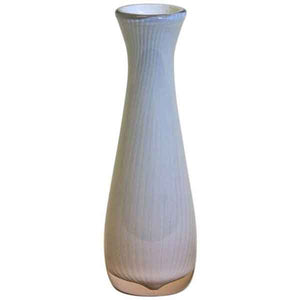 White Vintage Glass Vase Ariel Av Hermann Bongard, Norge 1956