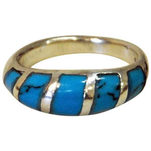 Sterling silverring with clearblue stone and black patterns 1960s, Scandinavian