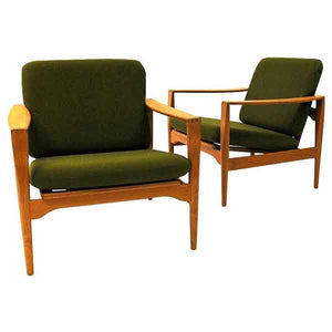 Danish Midcentury easy chairs Èk` by Illum Wikkelsø for Niels Eilersen 1960s