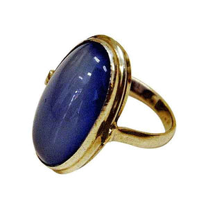 Classic Blue vintage oval stone silvering 1950s