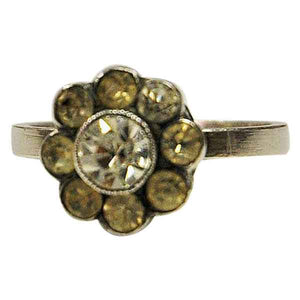Swedish Silverring with clear stones vintage Flower 1962