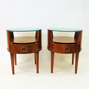 Mahogany bedside or sidetables by Axel Larsson for Bodafors, Sweden 1940s
