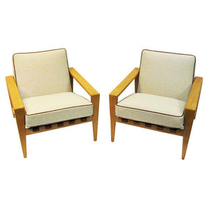 Swedish pair of Oak lounge chairs Bodö by Svante Skogh 1957