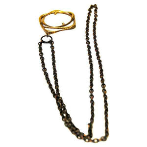 Longer Bronze necklace by Karl Laine, Finland 1970s