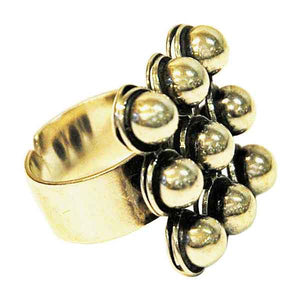 Vintage Silverring with bead ball design by Erik Granit, Finland 1968