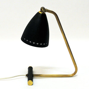 Svartmetall Tablelamp med svanenhals, Solberg Industrier - Norge