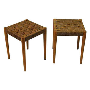 Swedish pair of beech stools Gefa by DIÖ Gemla Fabrikers 1940s