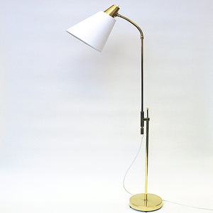 Vintage Falkenberg adjustable brass floorlamp mod 7080, Sweden 1950s