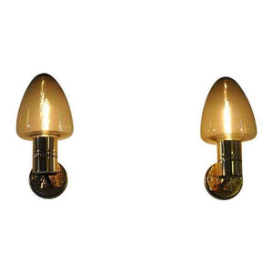 Glass and Brass wall lamps V-220 by Hans-Agne Jakobsson 1950s - Sweden