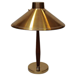 Teak and brass Table lamp by Hans Bergström for Asea, Sweden 1950s