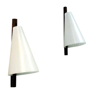 Teak and acrylic wall lamp pair by Hans-Agne Jakobsson 1950s - Sweden