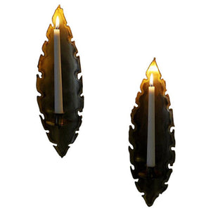 Danish pair of Brass brutalist wall candle holders by Svend Aage Holm-Sørensen, 1960s