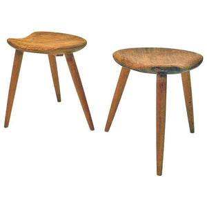 Midcentury stool pair by Norsk Husflid 1940 and 1960s Norway