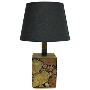 Scandinavian cubeshaped Stoneware tablelamp 1970s