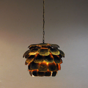 Danish Brutalist Brass ceiling lamp Artichoke by Svend Aage Holm-Sørensen 1960s