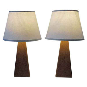 Pair of lovely Nordic brown leatherette Table lamps 1950s