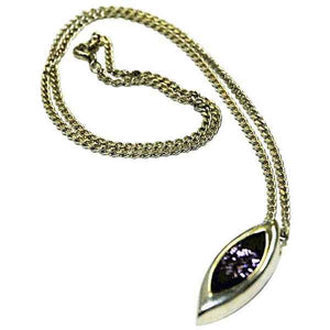 Vintage Purple brilliant cut stone silver necklace 1960s Sweden