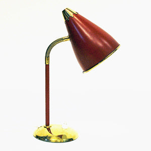 Norwegian Red desk lamp of brass and metal 1950s