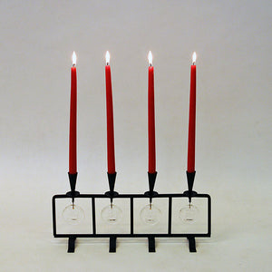 Swedish Iron and glass candleholder by Erik Höglund for Boda 1960s