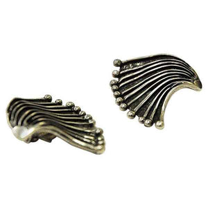 Vintage pair of silver earclips `Innovative Space` by Marianne Berg for D. Andersen 1960s
